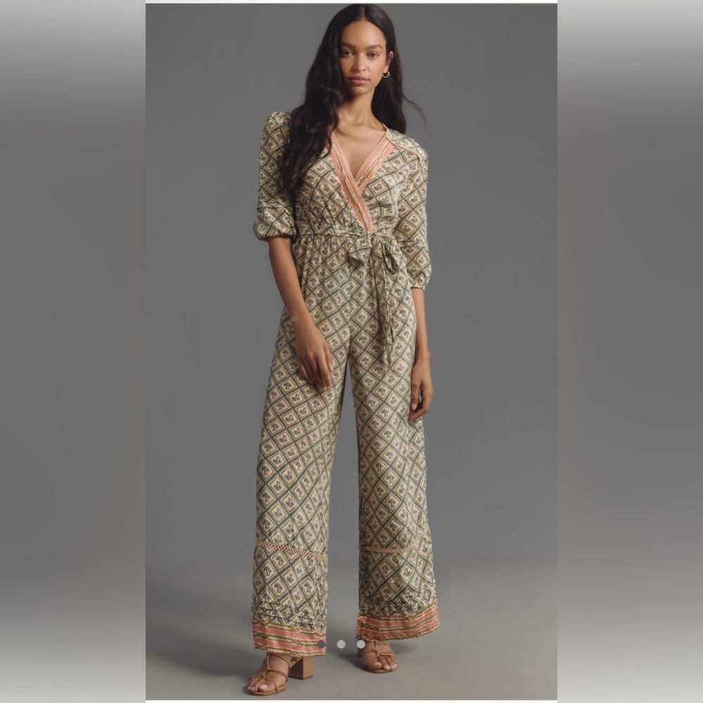 NWT Farm Rio x Anthropologie V-Neck Jumpsuit